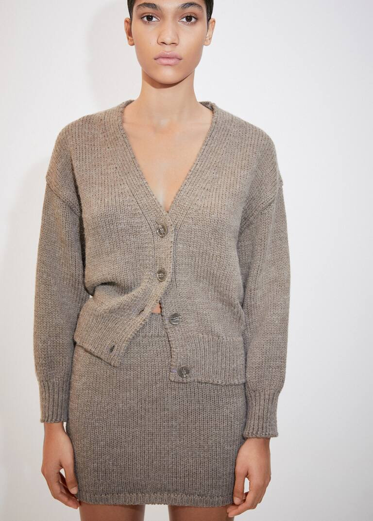 Puffed-sleeved wool cardigan -  Women | Mango USA | MANGO (US)