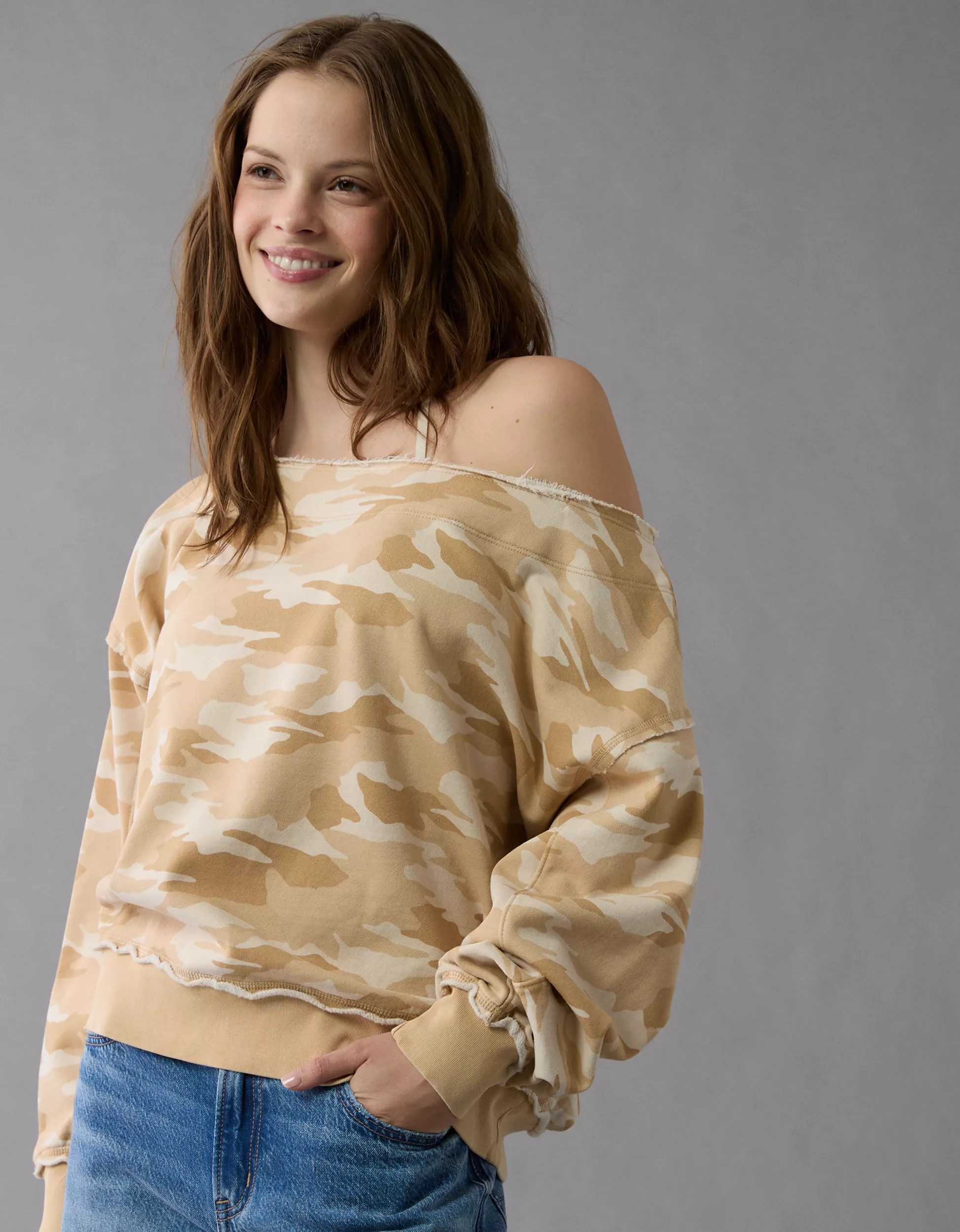 AE Off The Shoulder Sweatshirt | American Eagle Outfitters (US & CA)