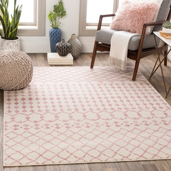 Wendi Moroccan Trellis Area Rug - 7'10" x 10'2" - Pink | Bed Bath & Beyond