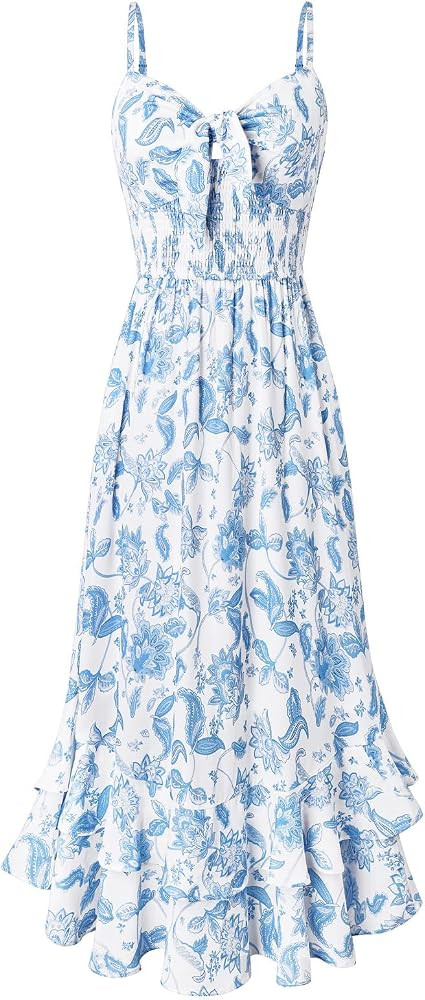 GRACE KARIN Women's Summer Floral Maxi Sundresses | Amazon (US)