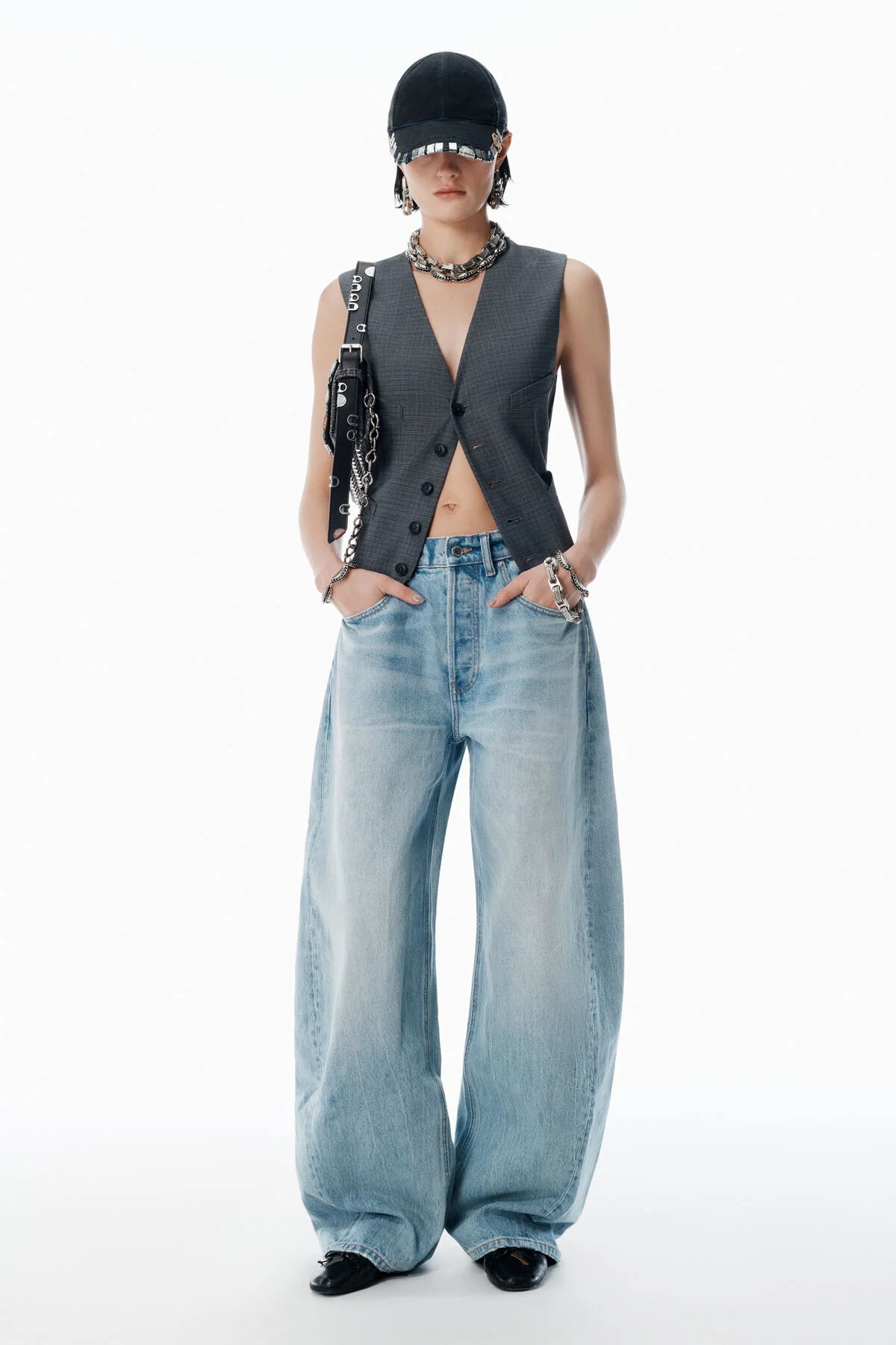 blow up bleach blue mid-rise jeans | Alexander Wang US