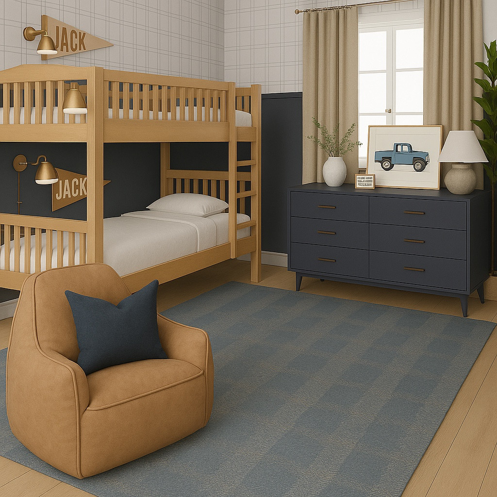 Boys bunk room rendering, boys bedroom, bunk beds, boys bedroom, navy blue bedroom, teen boy room, toddler boy rooms boys room 

#LTKFamily #LTKKids #LTKHome