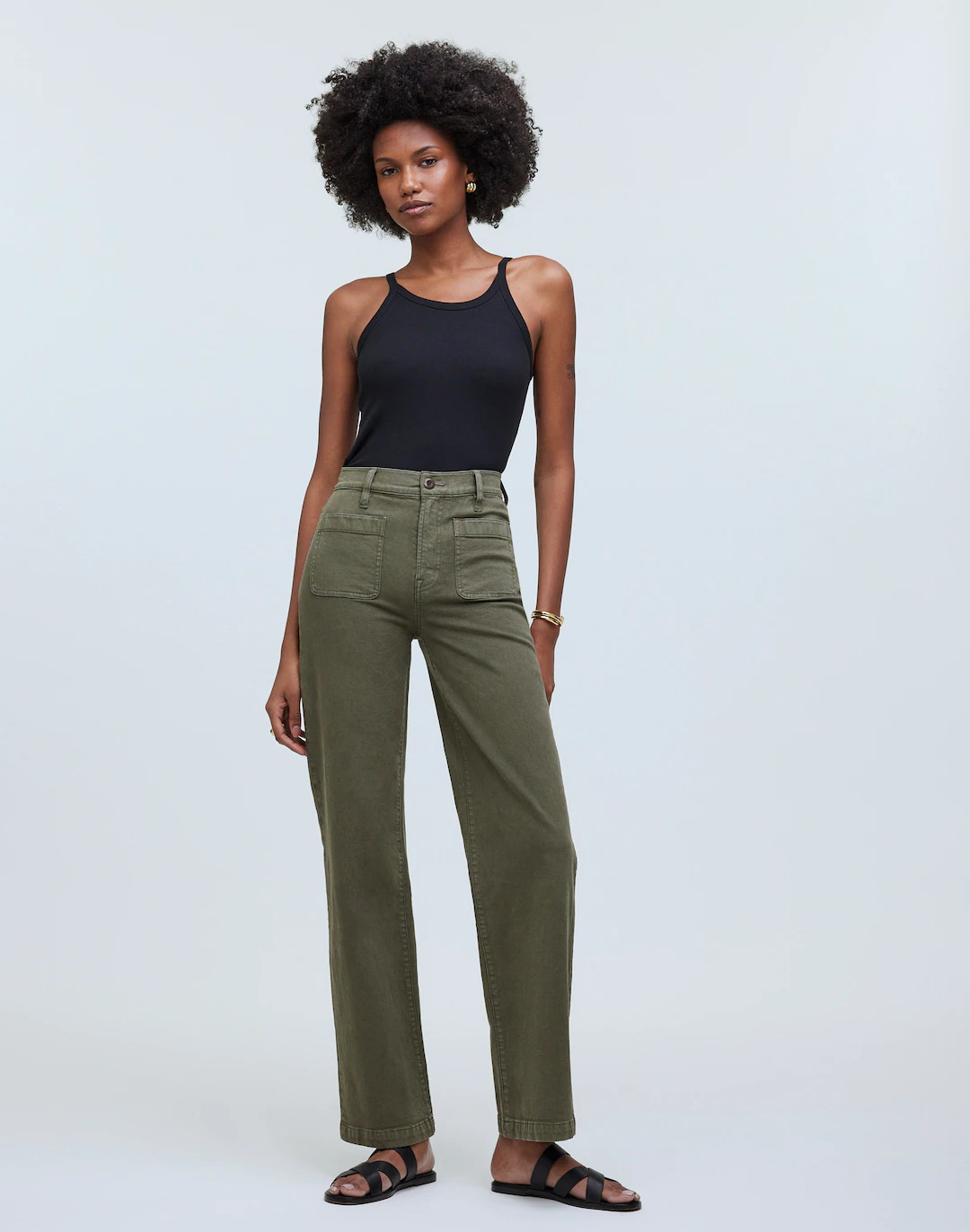 The Petite Emmett Wide-Leg Full-Length Pant in Garment Dye: Patch Pocket Edition | Madewell