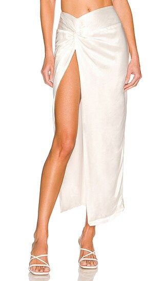 Joelle Midi Skirt in Orchid White | Revolve Clothing (Global)