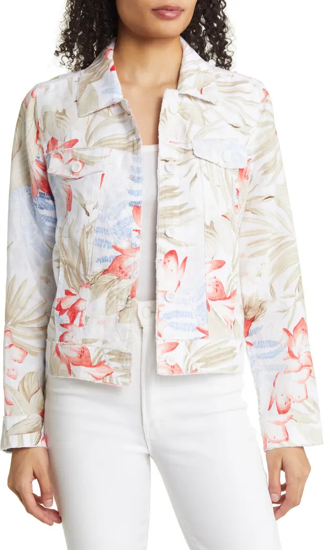 Tommy Bahama Floral Linen Trucker Jacket | Nordstrom | Nordstrom