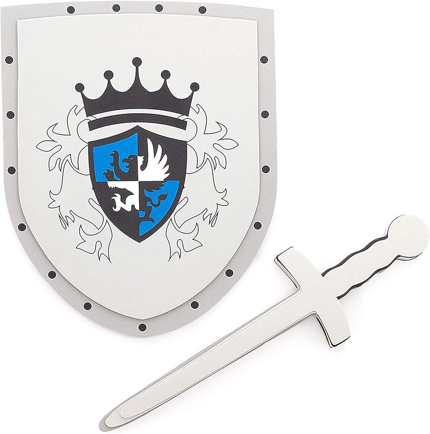 Little Adventures Foam Pretend Play Toy Shield & Sword Set (Blue Knight) | Amazon (US)