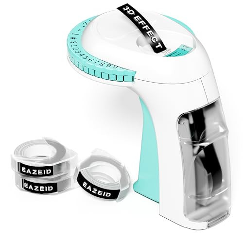 EazeID Embossing Label Maker Machine, Retro Embossed Label Maker, Portable Emboss Machine with 3 Rolls 3D 9mm 3/8 Inch Embossing Label Tapes for Kid DIY Home School Supplies Office Organization | Amazon (US)