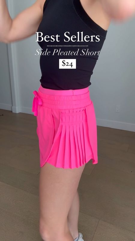 Our favorite active short for spring and summer. This side pleated high waisted drawstring, short, comes in tons of fun neon colors.  Great for the tennis court.

#SpringOutfit #ActiveShorts #SummerShorts #SpringShorts #Activewear #TennisOutfit 

#LTKActive #LTKfindsunder50 #LTKVideo