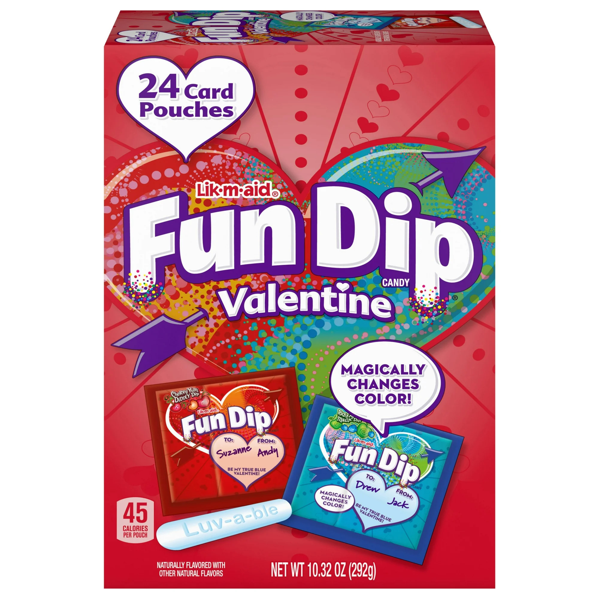 Fun Dip Valentines Day Candy Friendship Exchange Variety Box, 10.32 oz, 24 Pouches | Walmart (US)