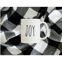 Joy Mug/Farmhouse Christmas Style Holiday Cup Coffee Mugs Rae Dunn Inspired | Etsy (US)