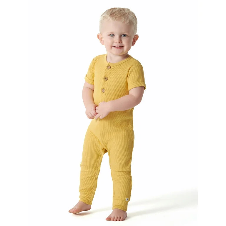 Modern Moments by Gerber Baby Boy or Girl Unisex Long Leg Romper, Sizes 0/3M - 24M | Walmart (US)