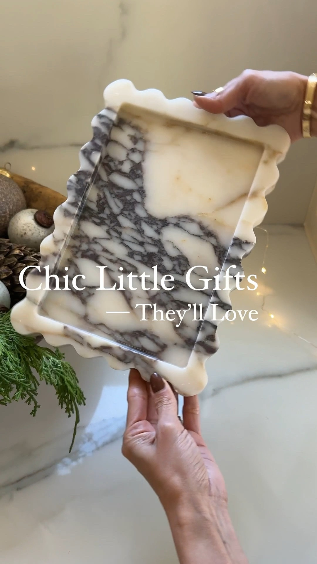 Chic gift idea they’ll love ✨ A marble tray styled with a candle and cloche, or keep it simple with a crystal candle dish + candle. Timeless, elevated, and perfect for gifting or styling anywhere in the home.

#LTKGiftGuide #LTKHoliday #LTKHome