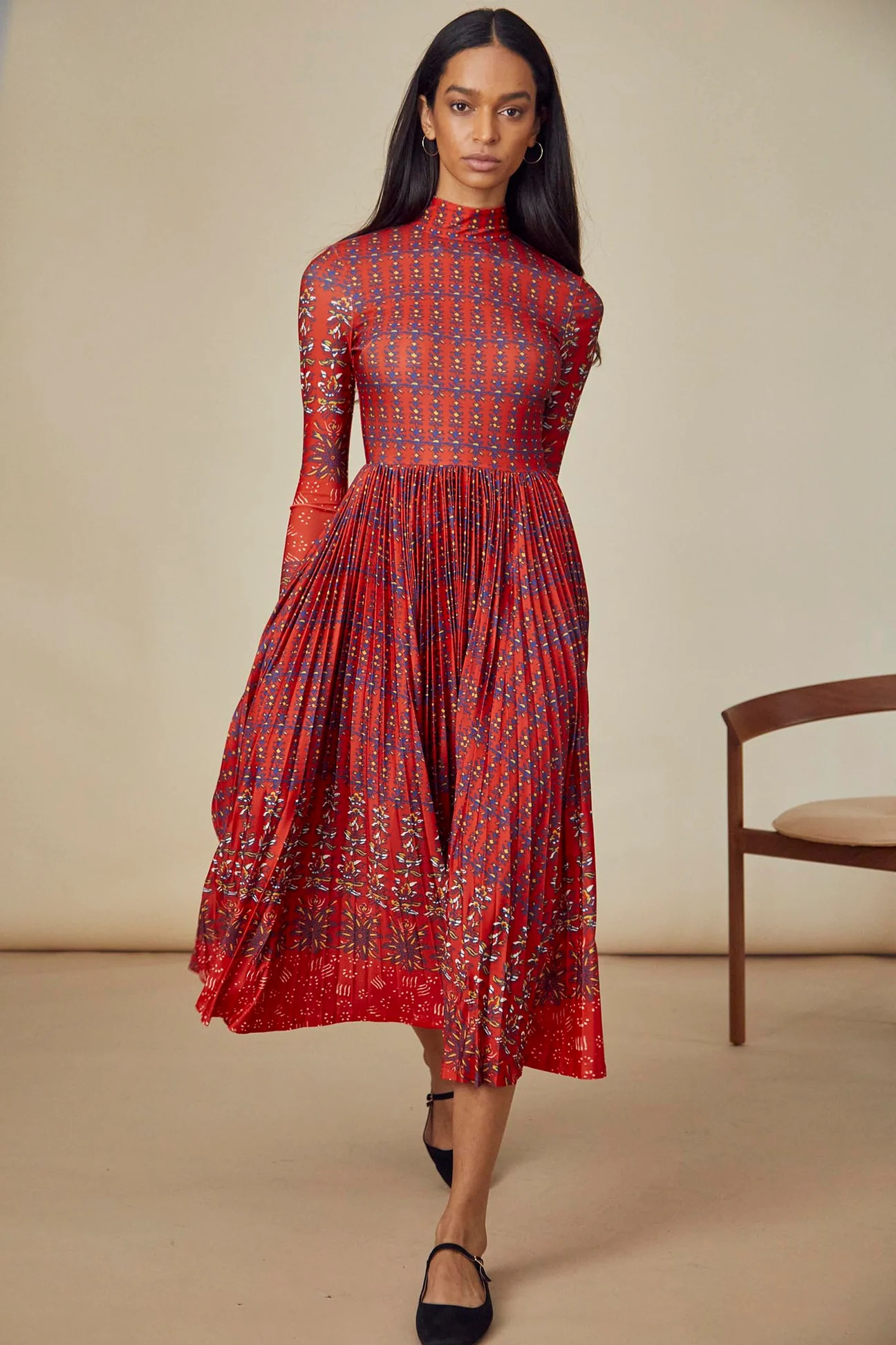 Sabine Dress | Pleated Midi Dress | Hunter Bell | Hunter Bell