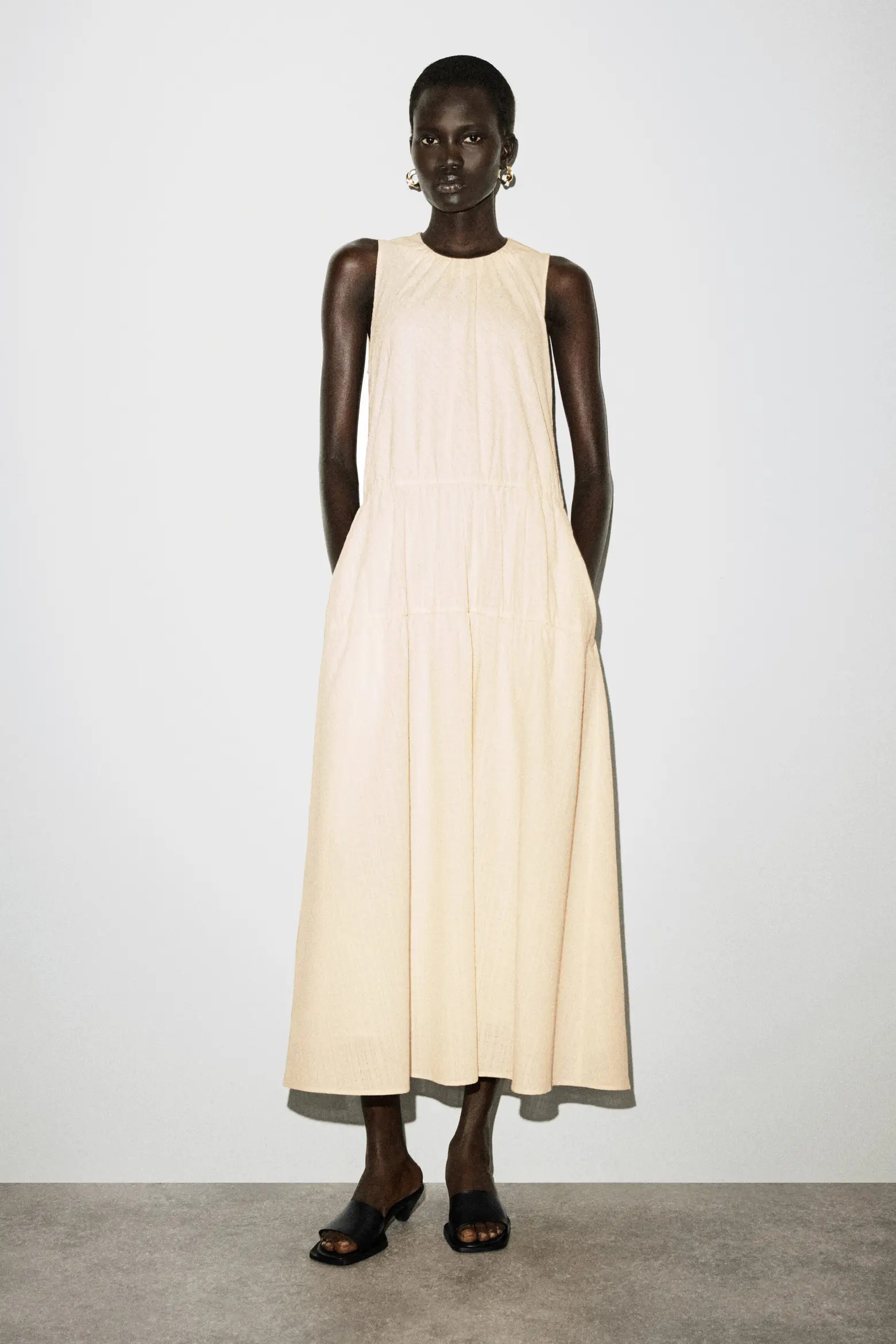Gathered Tiered Cotton Maxi Dress (Women) | Nordstrom | Nordstrom