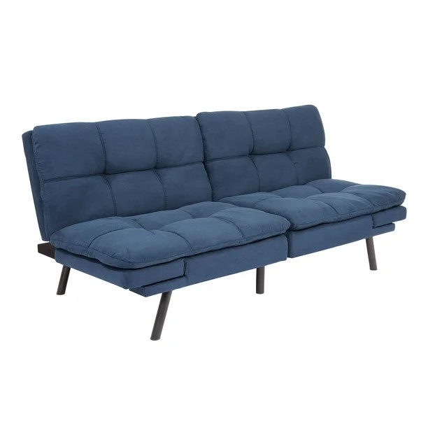 Mainstays Memory Foam Futon, Blue Suede | Walmart (US)