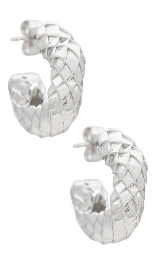 Chubby Snake Hoops in Silver | Revolve Clothing (Global)