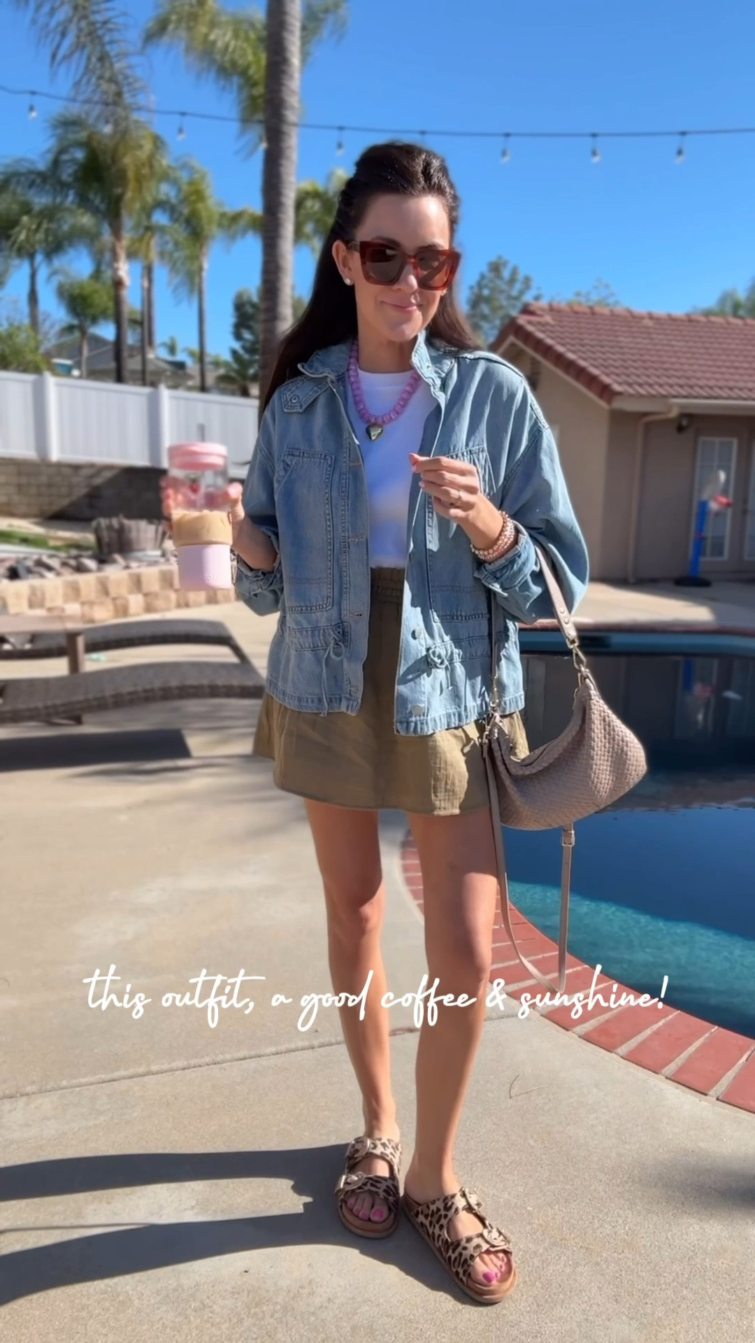 Loving this easy, comfy & affordable outfit for spring + summer😍 xs tee + skort, small target denim jacket & the cutest leopard sandals—on sale👏🏻

#LTKootd #LTKSeasonal #LTKSaleAlert