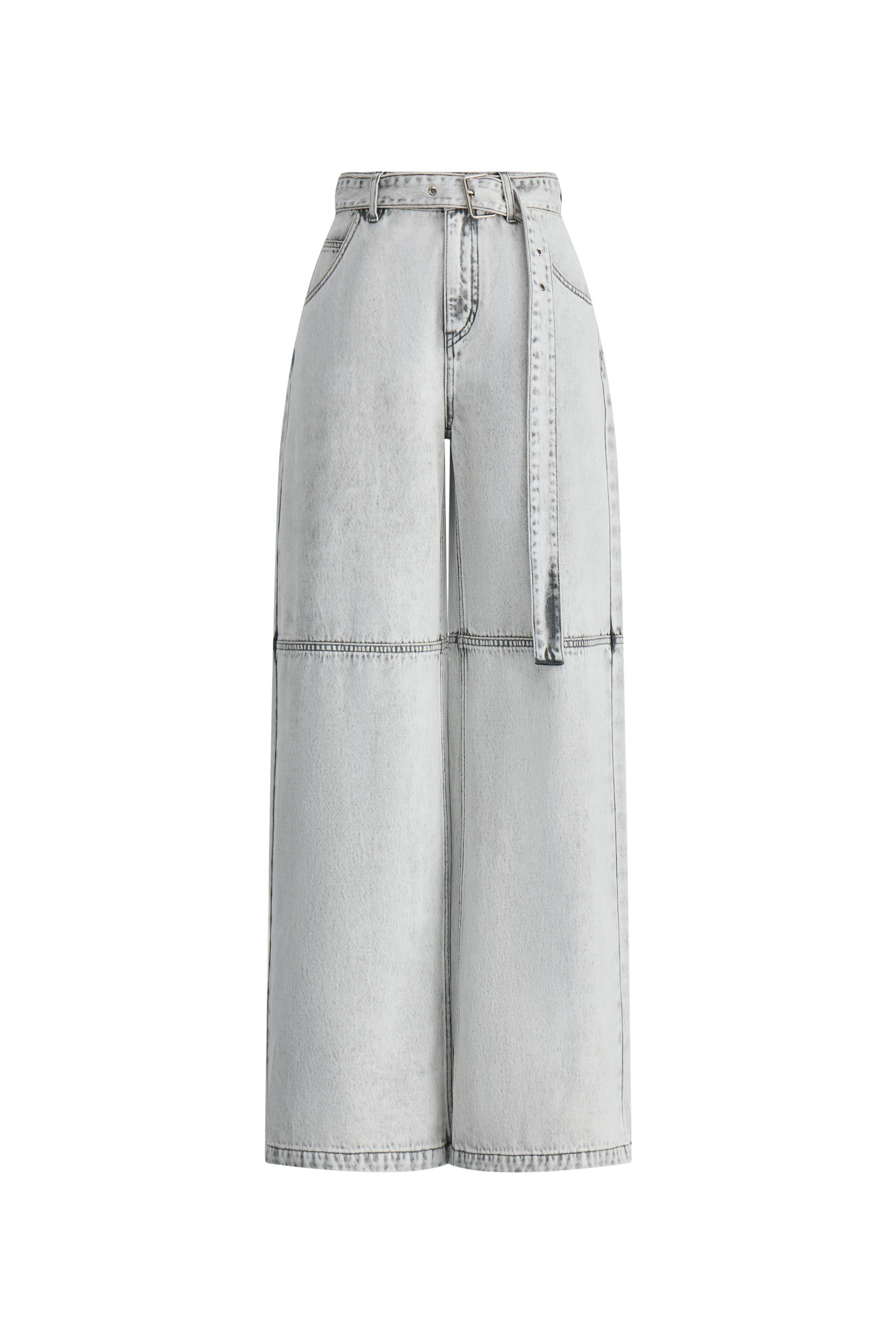 Cassia Belted Washed Jeans in Lyocell Denim | Fabrique