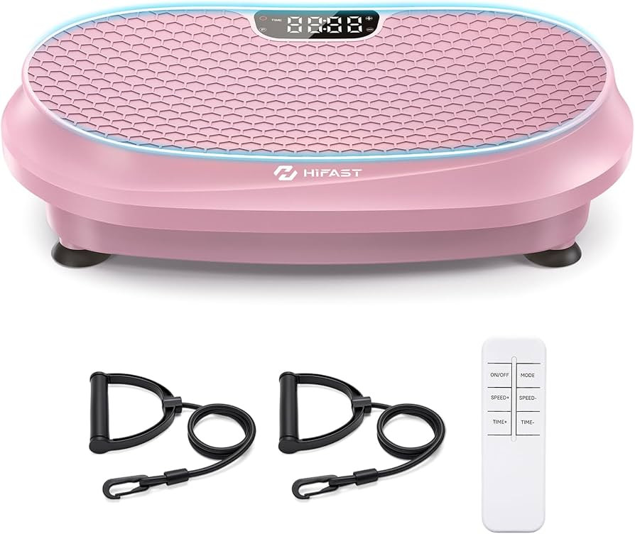 Curved Vibration Plate Exercise Machine, Vibrating Plate 400 lbs Capacity with 9 Auto Modes and 1... | Amazon (US)