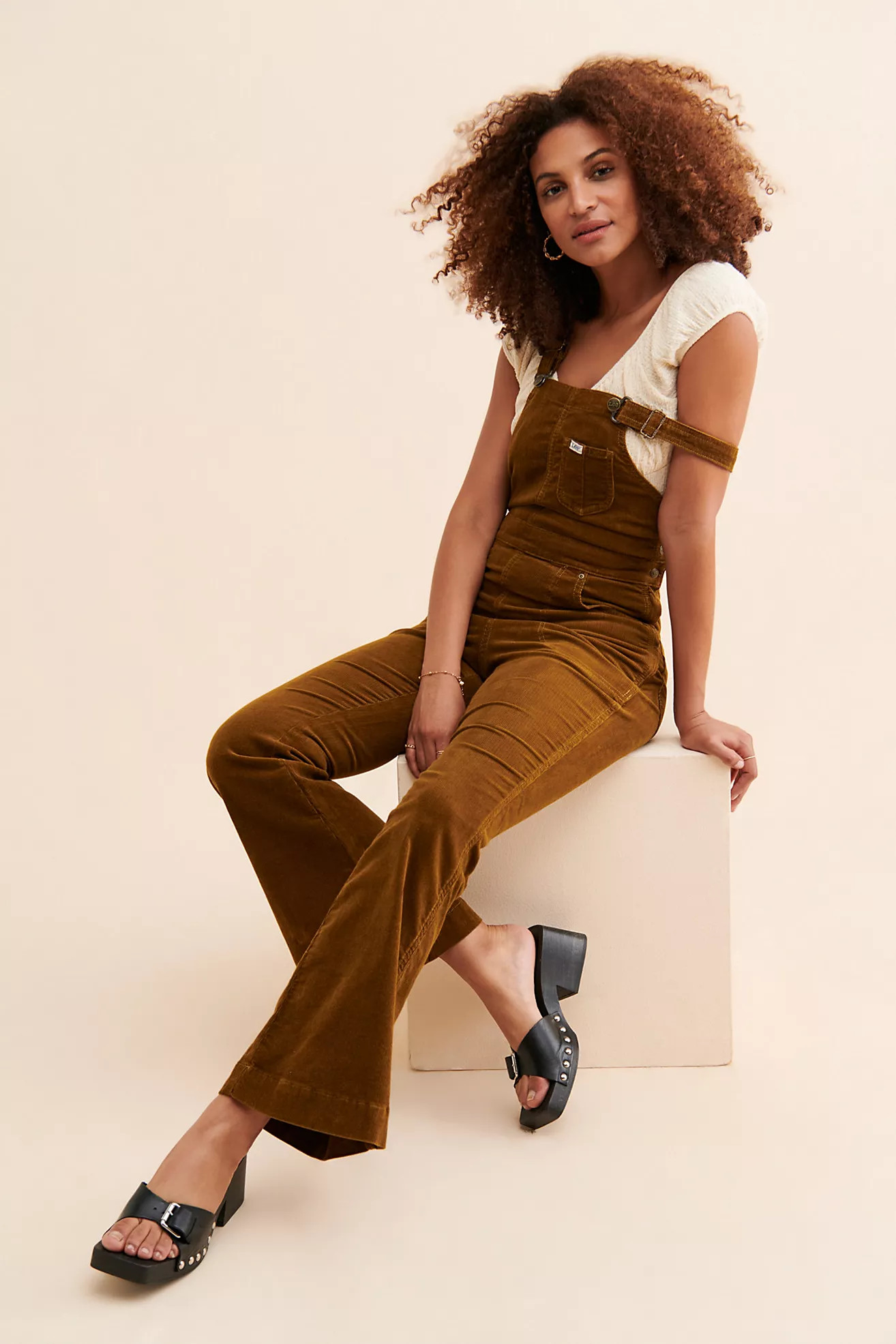 Lee Vintage Corduroy Factory Flare Overalls | Free People (Global - UK&FR Excluded)