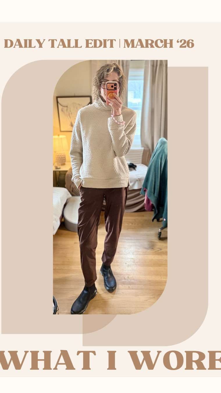 Typical March in northeastern PA: warm, cool, windy… all in the same afternoon.
Today’s running-around outfit:
• Quilted mock neck sweatshirt that looks substantial but is actually lightweight and breathable
• Straight-leg stretch polyester pants that pass as dress pants but feel closer to athletic wear (no wrinkles, always look clean)
• Lug sole Chelsea boots for comfort and durability when you’re on your feet
Put together enough for the office, comfortable enough for a full day of errands.
When you’re going casual, what’s your go-to?
Jeans, stretchy pants like these, or leggings?
Comment SHOP and I’ll send the outfit links.
#ootd #casualoutfit #chelseaboots #everydaystyle #tallstyle #comfortablefashion

#LTKTall #LTKTravel #LTKMidsize