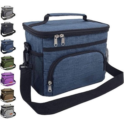 Insulated Reusable Lunch Bag for Adults. Leakproof Cooler Tote with Adjustable Strap for Office, Picnic, or Hiking. Azure Blue | Target