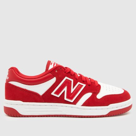 Kids Youth White & Red New Balance 480 Trainers | schuh | Schuh
