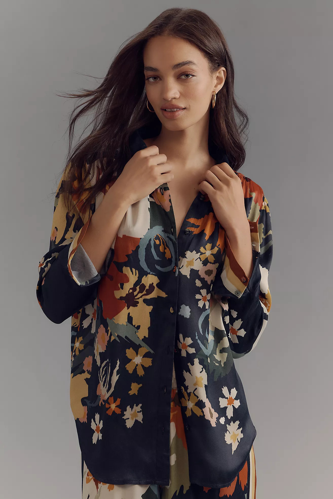 Conditions Apply Blooming Long-Sleeve Collared Blouse | Anthropologie (US)