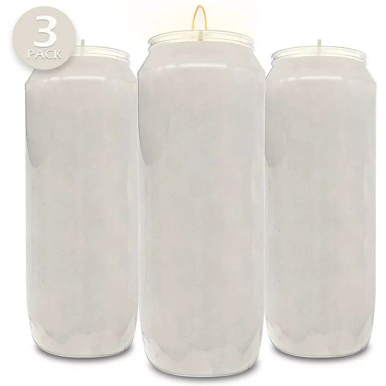 Hyoola, 9 Day White Emergency, Memorial, and Prayer Candles - Plastic Jar (3 Pack) | Walmart (US)