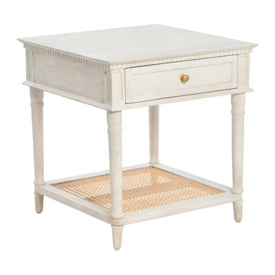 Storied Home Maxwelton End Table White: Square Acacia & MDF, Adult Assembly Required | Target