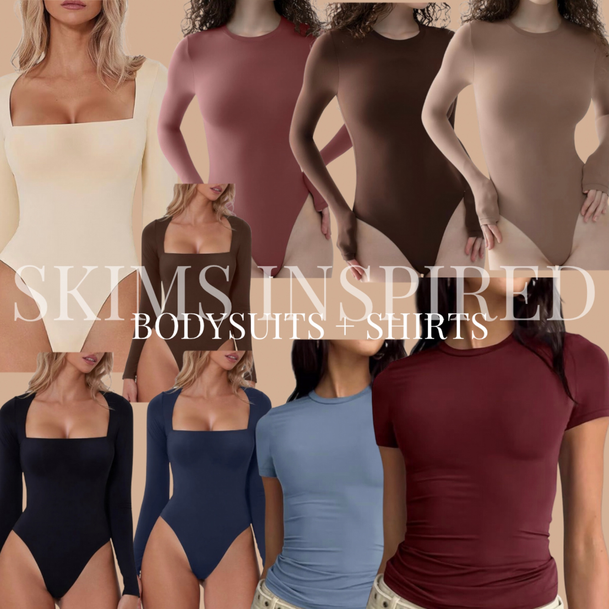 Skims inspired bodysuits & basic tee’s 
Each style comes in a variety of colors, they’re super comfortable & not see through. 

Skims bodysuit | basics | fall outfit inspo | Amazon must haves | Amazon fashion finds | square neck bodysuit | neutral aesthetic | monochromatic | second skin 

#LTKfindsunder50 #LTKstyletip