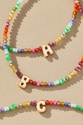 Delicate Beaded Monogram Necklace | Anthropologie (US)