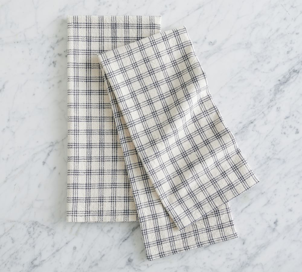 French Striped Patchwork Organic Cotton Tea Towels - Set of 2 | Pottery Barn (US)