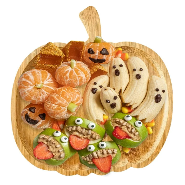 Halloween Deals! Halloween Charcuterie Board Pumpkin Serving Trays, Rubber Wood Cheese Platter Tr... | Walmart (US)