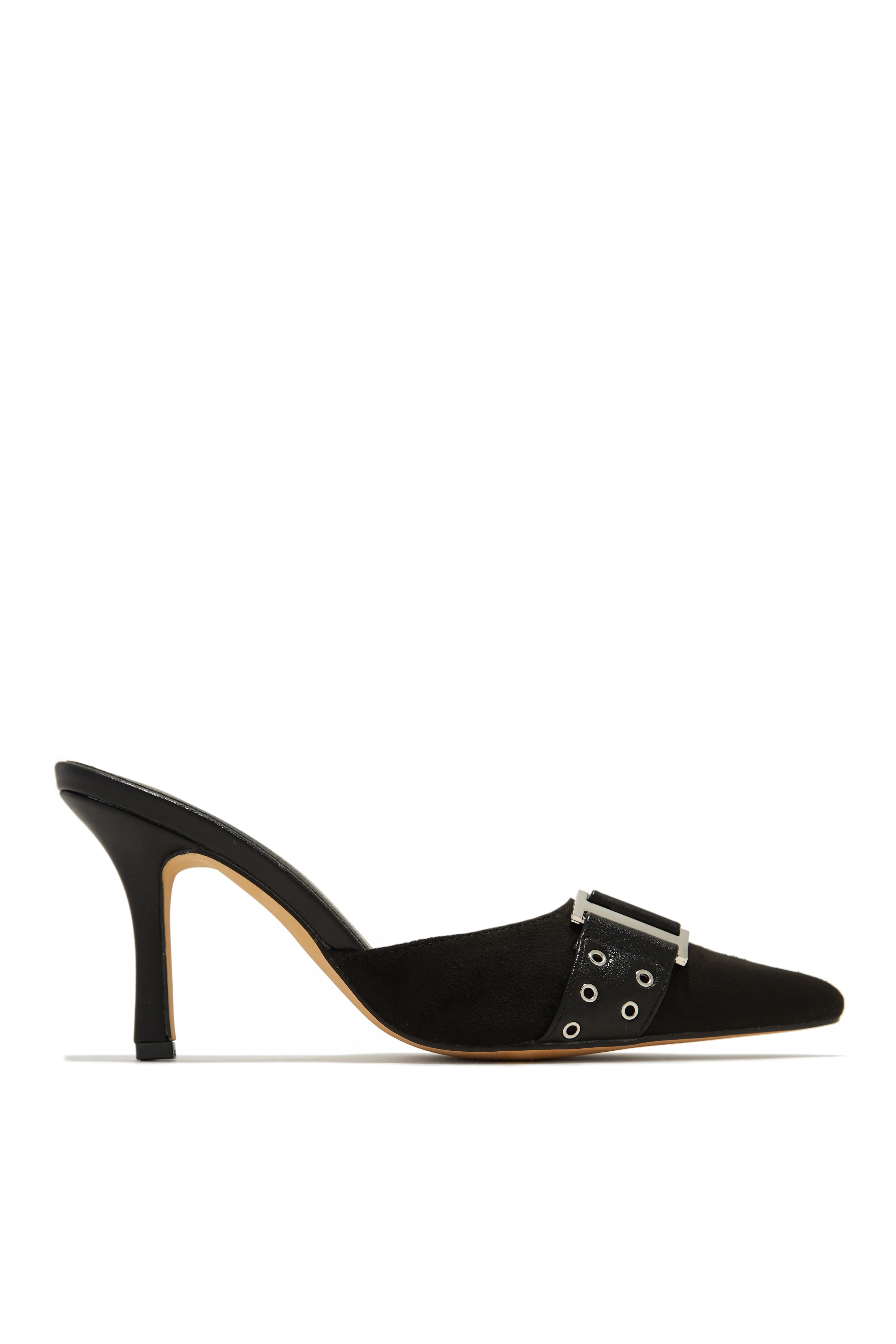 Paulette High Heel Pumps Mules - Black 10 / Black | MISS LOLA