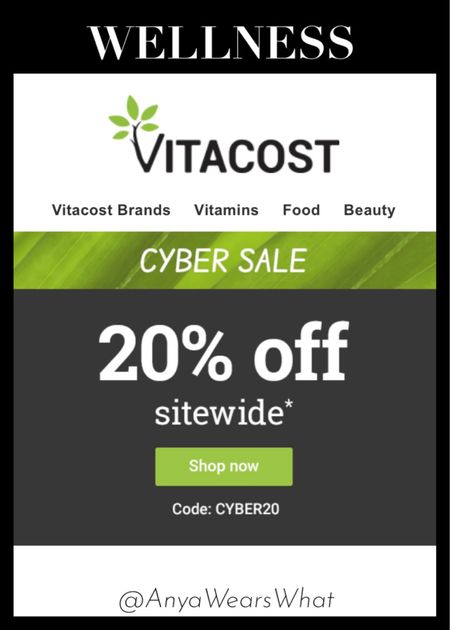 20% OFF SITEWIDE! 
USE CODE: CYBER20 
Free shipping over $49! 
I love shopping on VITACOST, they always have the best prices online!!! The best place to order your wellness products! 🌿
Check it out, you'll love it! 😍

#natural #organic #naturalproducts #health #healthy #nontoxic #cleanproducts #wellness  #supplements #naturalsupplements #vitamins #vitaminc #liposomal #cymbiotika #vitamind #vitaminb12 #oxypowder #acure #turmeric #deadseasalt #magnesium #lumineux #lumineuxmouthwash #lumineuxwhiteningstrips #whiteningstrips #teeth #mouthwash #toothpaste #facescrub #faceoil #egyptianmagic #ltkbeauty #ltkhome #ltkfamily #ltkkids #digestion #bloating #constipation #vitacost #spa #bath #selfcare #kitchen #bathroom #LTKSale #LTKBeautySale #cybermonday #cybersale #cyberweek #ltkcyberweek

#LTKfit #LTKFind #LTKxPrimeDay

#LTKSeasonal #LTKCyberWeek #LTKGiftGuide