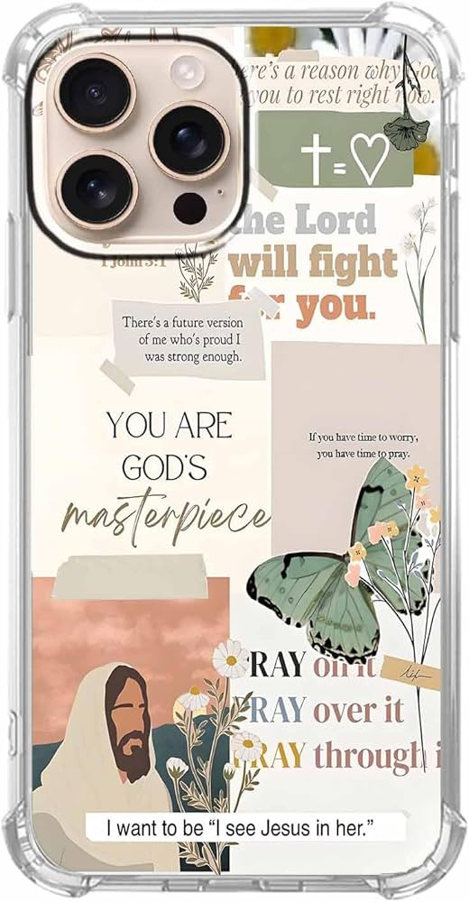 Vesidurt Bible Verses Christian Jesus Quotes Collage Pattern Phone Cover,Trendy Soft TPU Protecti... | Amazon (US)