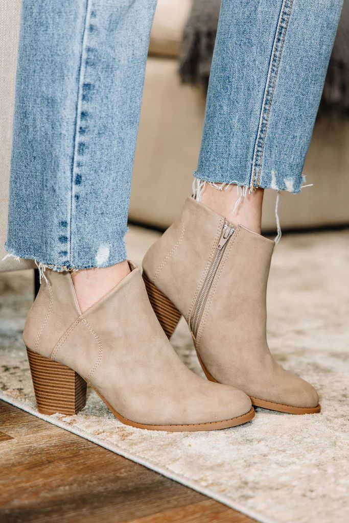 Doing It All Warm Taupe Gray Booties | The Mint Julep Boutique