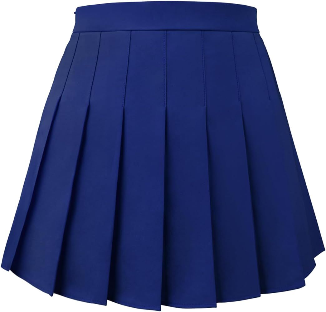 Pleated Skirt for Women Skater Skirt with Shorts Elastic Waist Plus Size Tennis Skirts | Amazon (US)