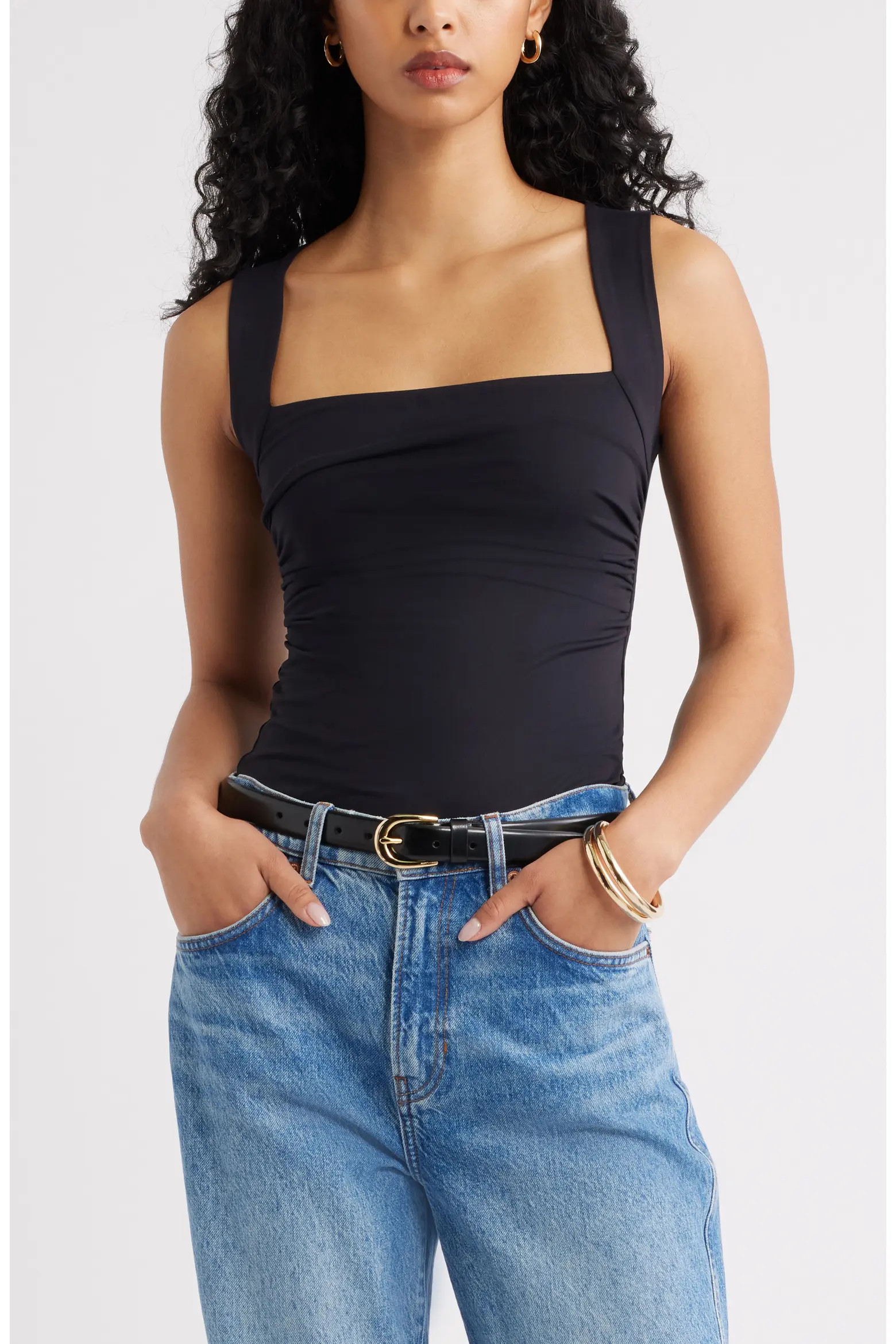 Ruched Square Neck Tank (Women) | Nordstrom | Nordstrom