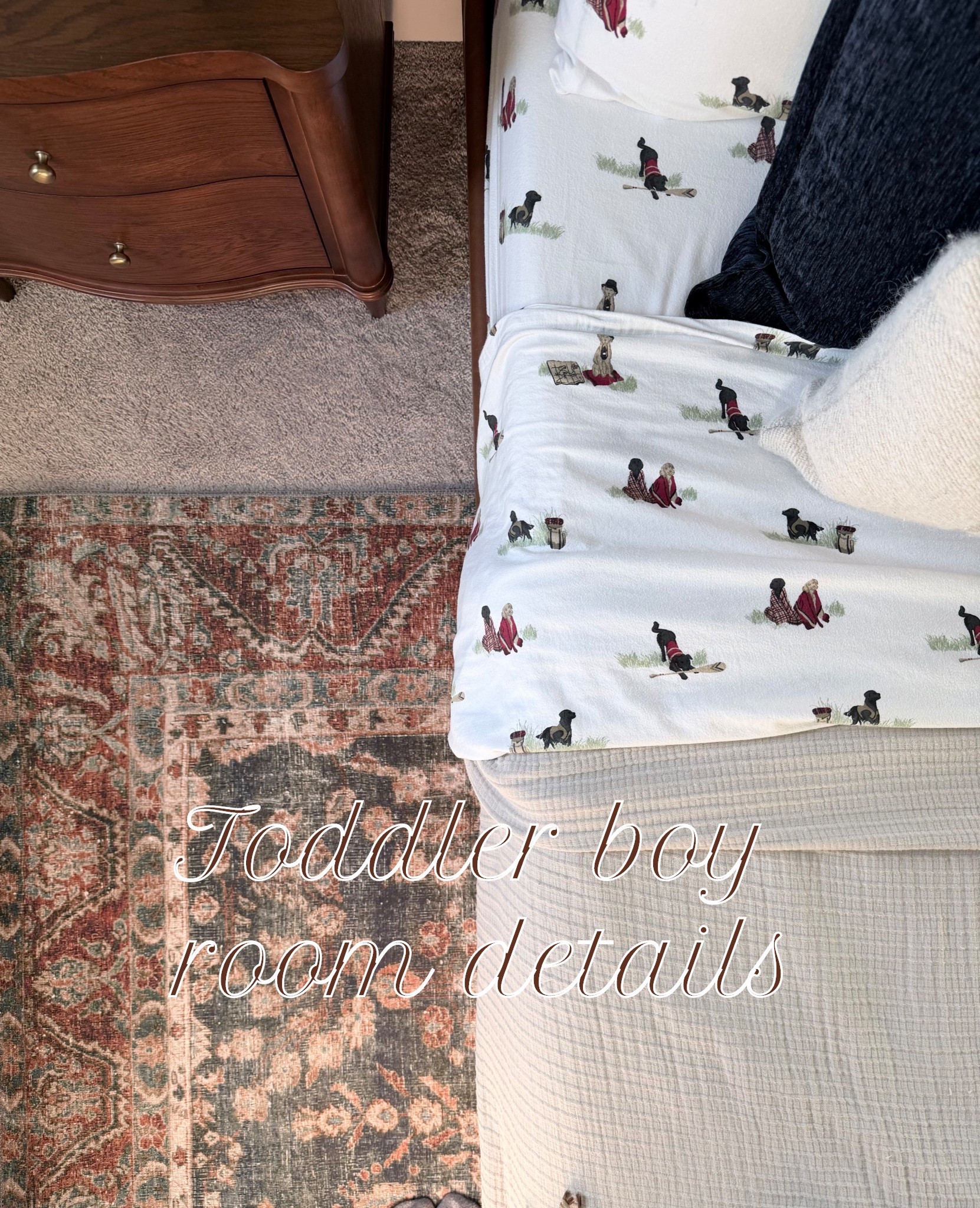 Vintage dog themed toddler boy room and bedding #amazon finds 

#LTKKids #LTKHome