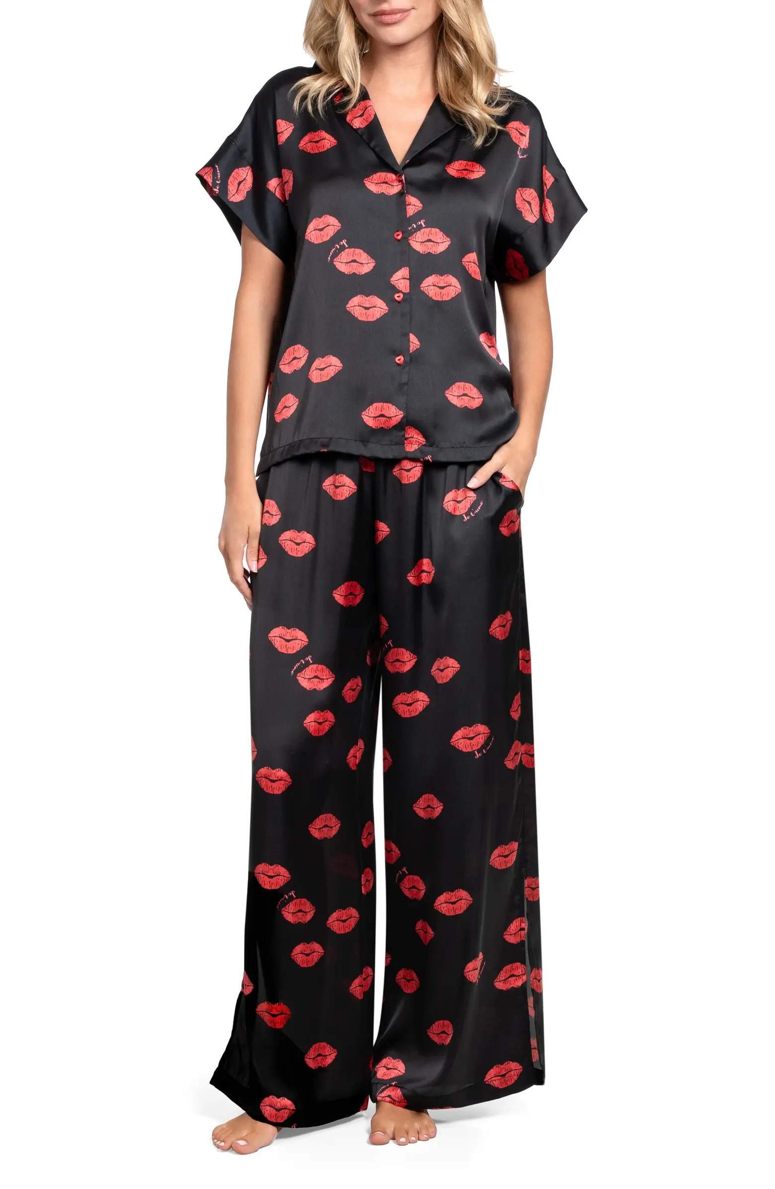 Valentine's Day Print Satin Long Pajamas | Nordstrom