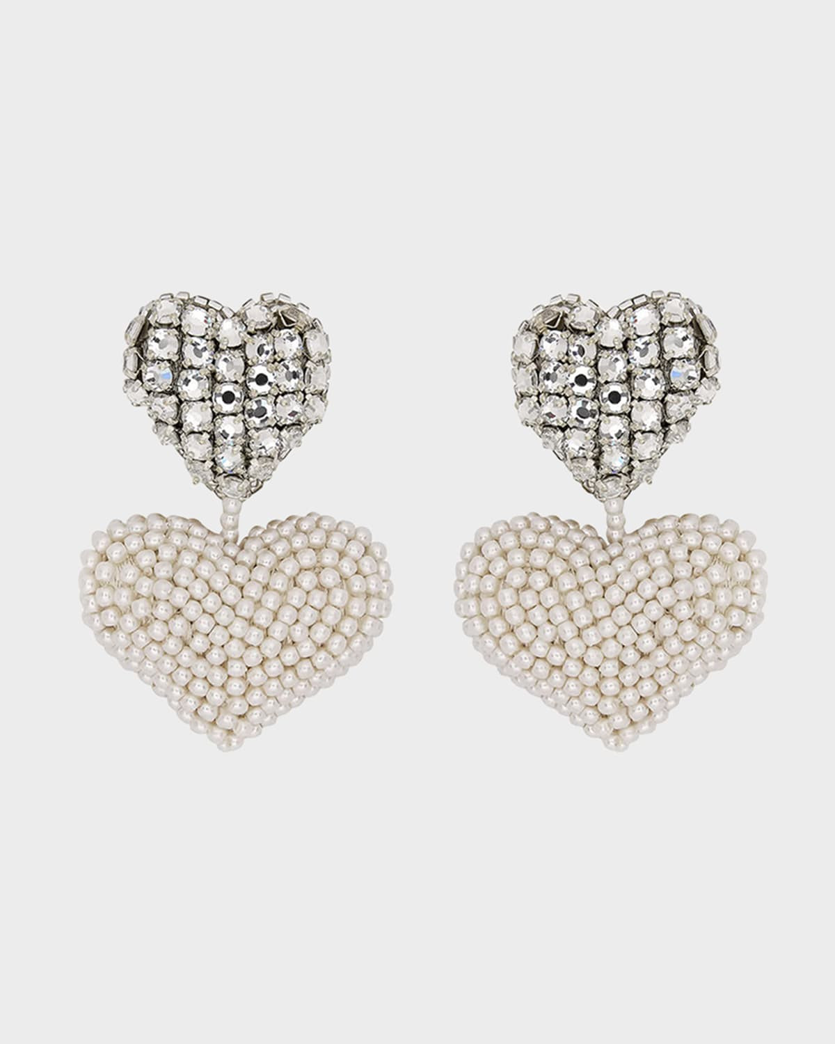 Beaded Crystal Heart Earrings | Neiman Marcus