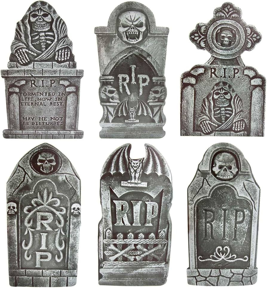 Handook Halloween Tombstones for Graves, Halloween Tombstone Yard Signs Decorations, 6 Pack Grave... | Amazon (US)
