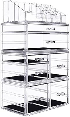 InnSweet 4 Pieces Makeup Organizer Cosmetic Storage Drawers and Jewelry Display Box, Acrylic Make... | Amazon (US)
