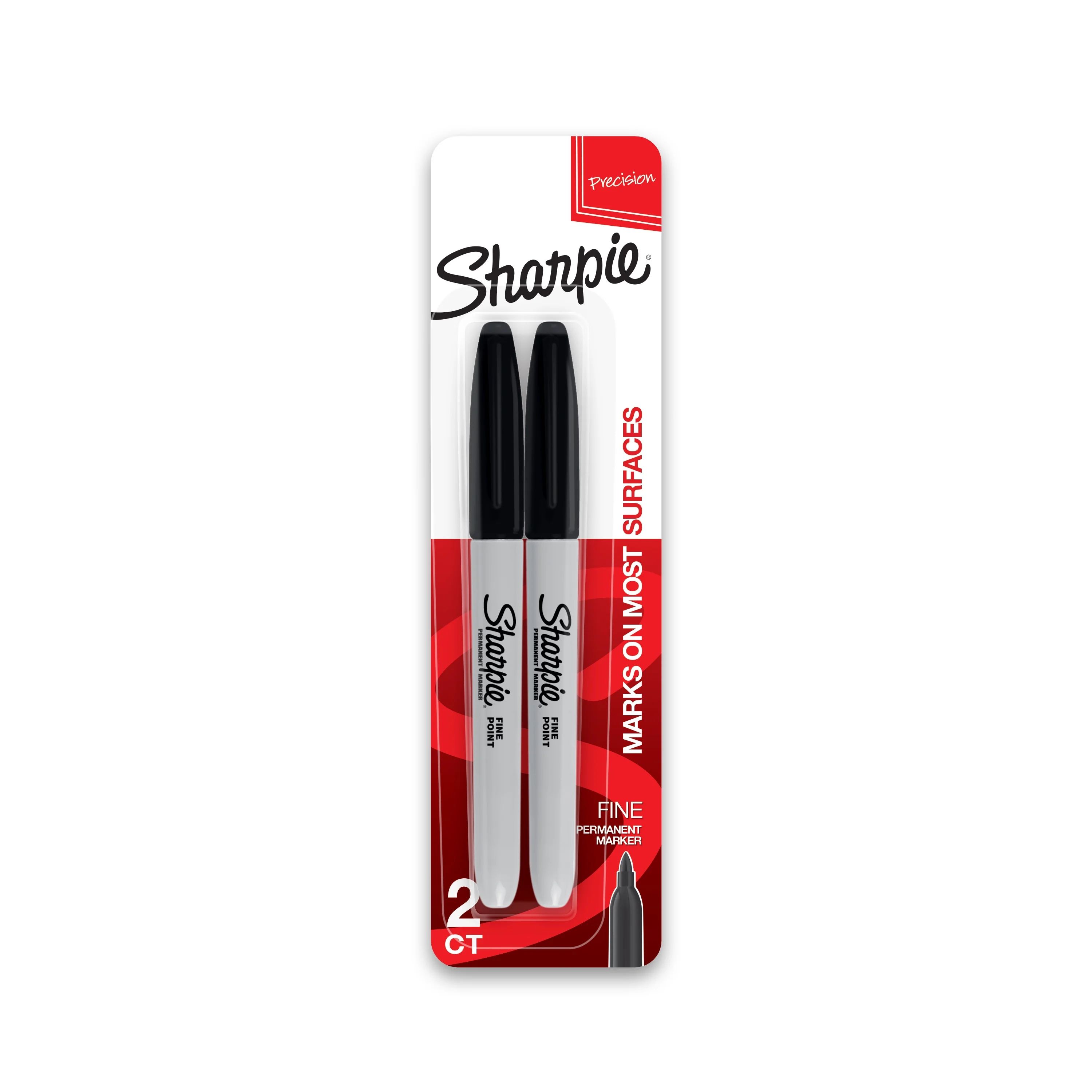 Sharpie Permanent Markers, Fine Point, Black, 2 Count | Walmart (US)