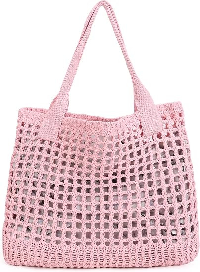 ENBEI Women's Beach Tote Bag, Crochet Knit Hollow Design, Stylish Tote for Beach,Travel and Every... | Amazon (US)