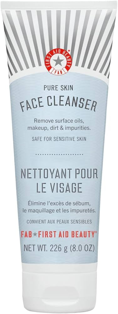 First Aid Beauty Pure Skin Face Cleanser, Sensitive Skin Cream Cleanser with Antioxidant Booster,... | Amazon (US)