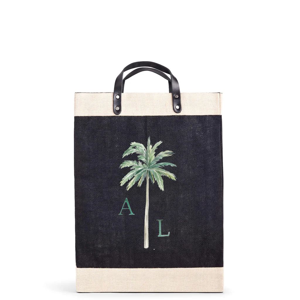 Market Bag in Black Palm Tree by Amy Logsdon | Apolis