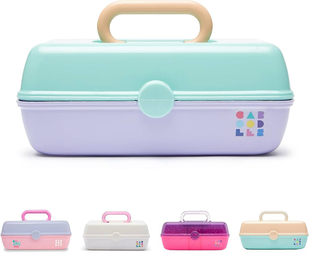 Caboodles Pretty in Petite Makeup Box, Hard Plastic Organizer Box, 2 Swivel Trays, Fashion Mirror... | Amazon (US)